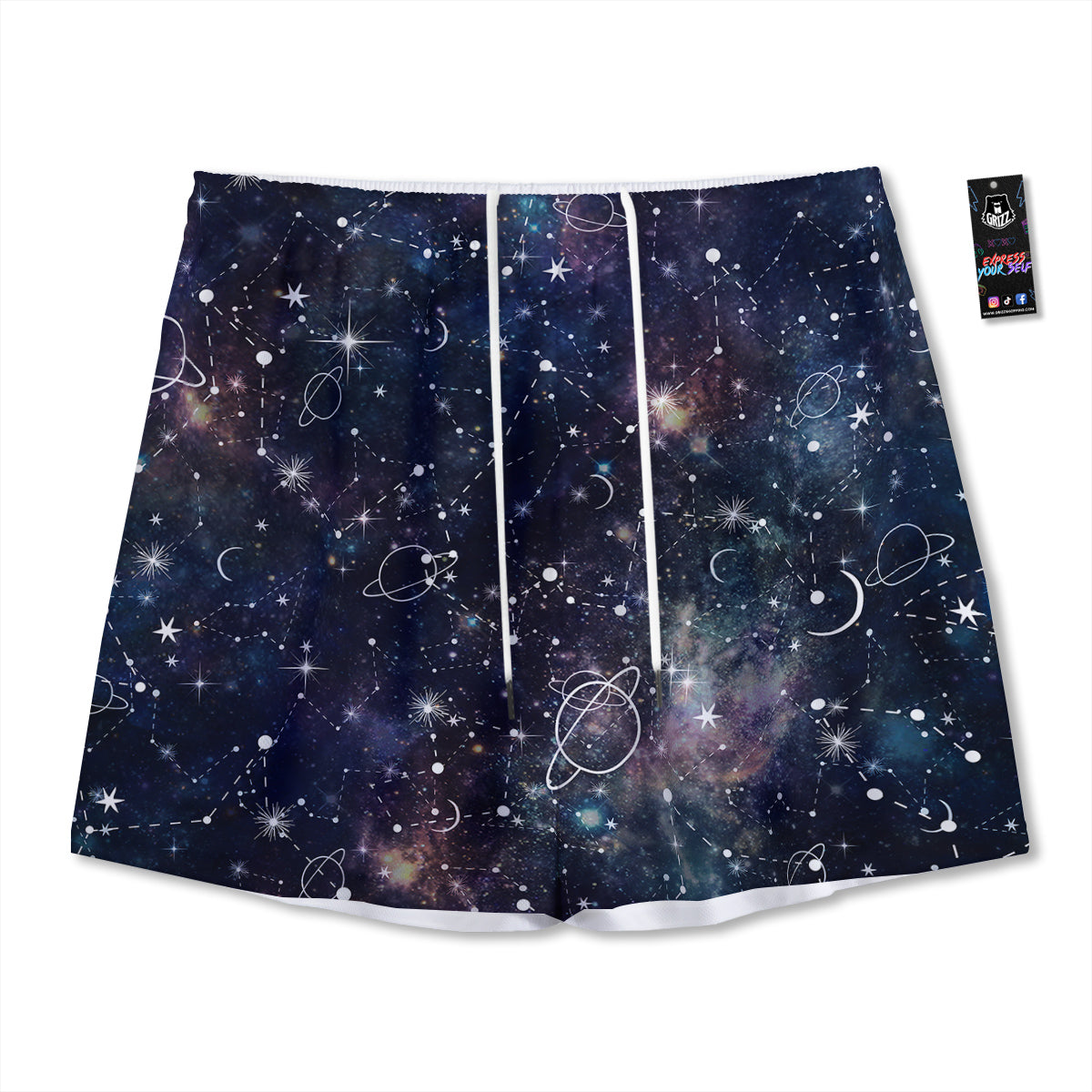 Sign Explosion Golden Dollar Print Mesh Shorts