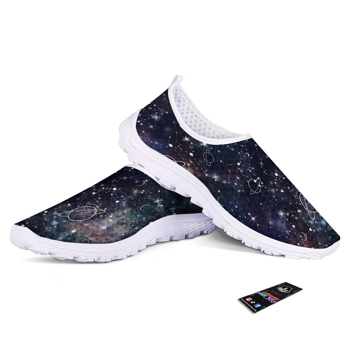 Space Constellation Galaxy Print Nurse Shoes-grizzshop