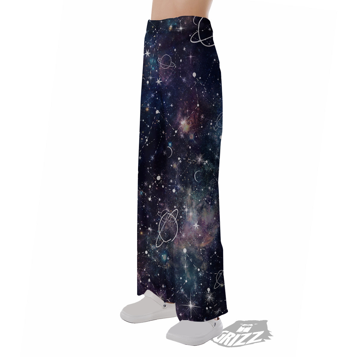 Space Constellation Galaxy Print Pajama Pants-grizzshop