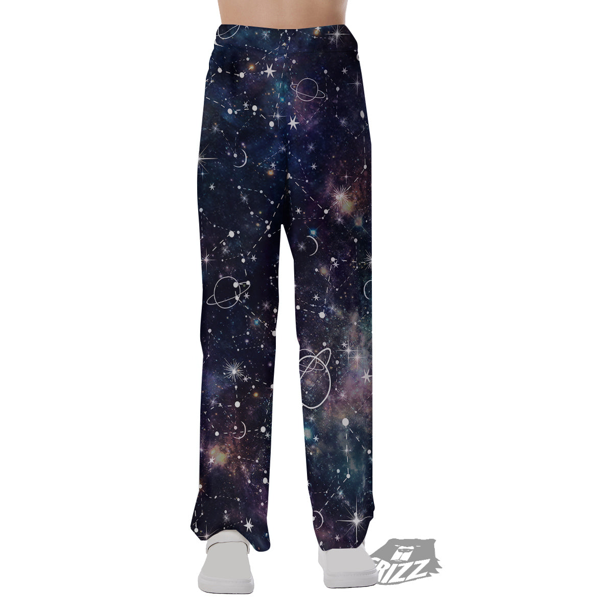 Space Constellation Galaxy Print Pajama Pants-grizzshop