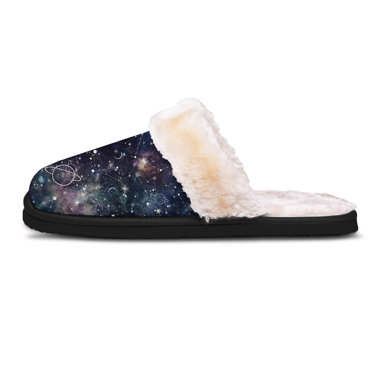 Space Constellation Galaxy Print Slippers-grizzshop