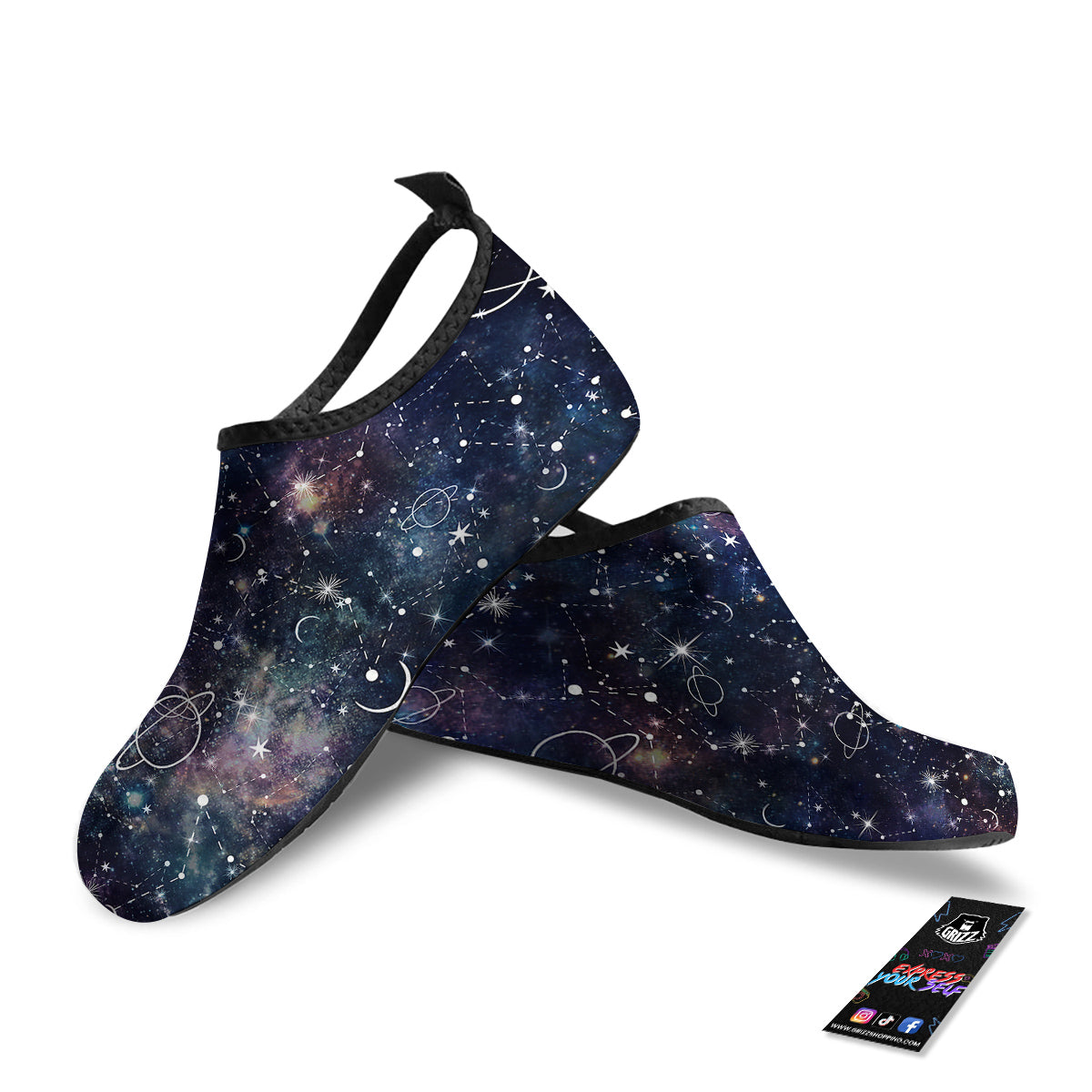 Space Constellation Galaxy Print Water Shoes-grizzshop