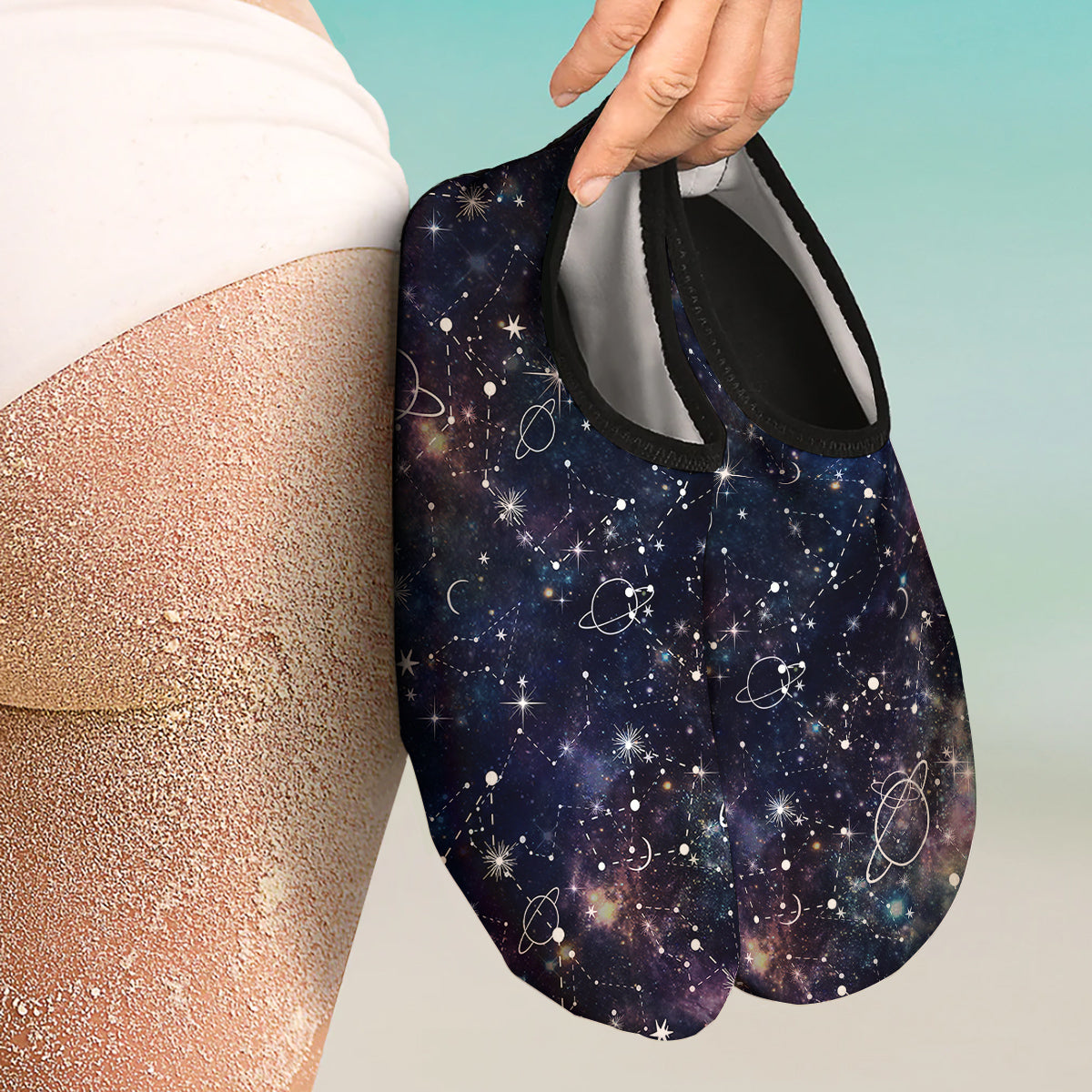Space Constellation Galaxy Print Water Shoes-grizzshop