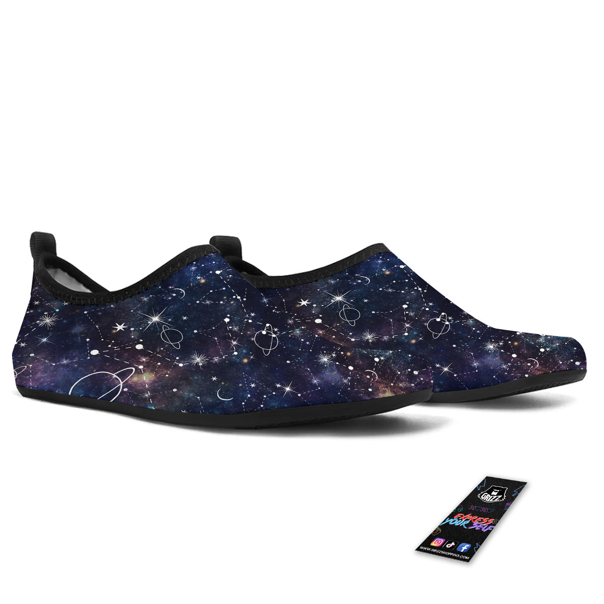 Space Constellation Galaxy Print Water Shoes-grizzshop