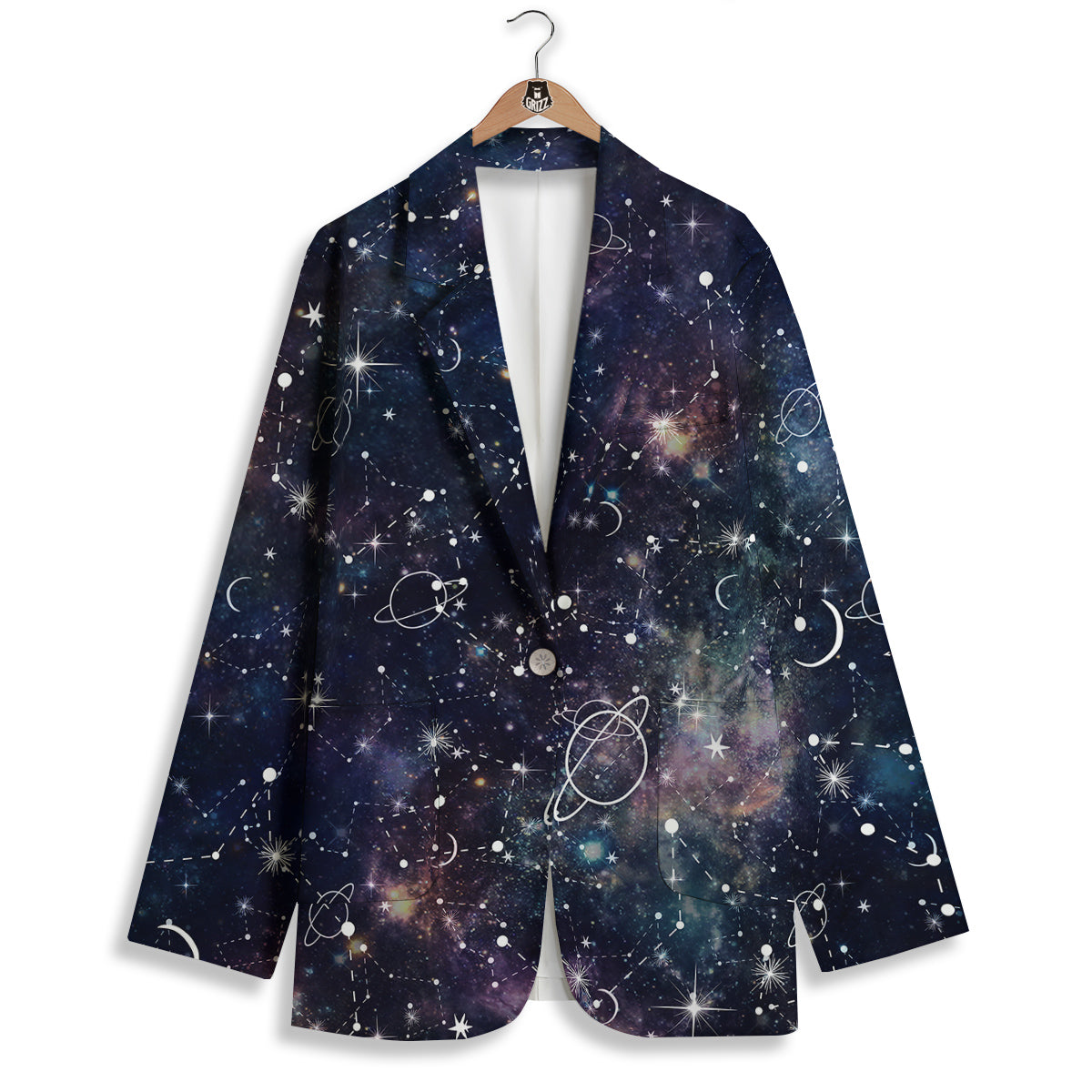 Space Constellation Galaxy Print Women's Blazer-grizzshop