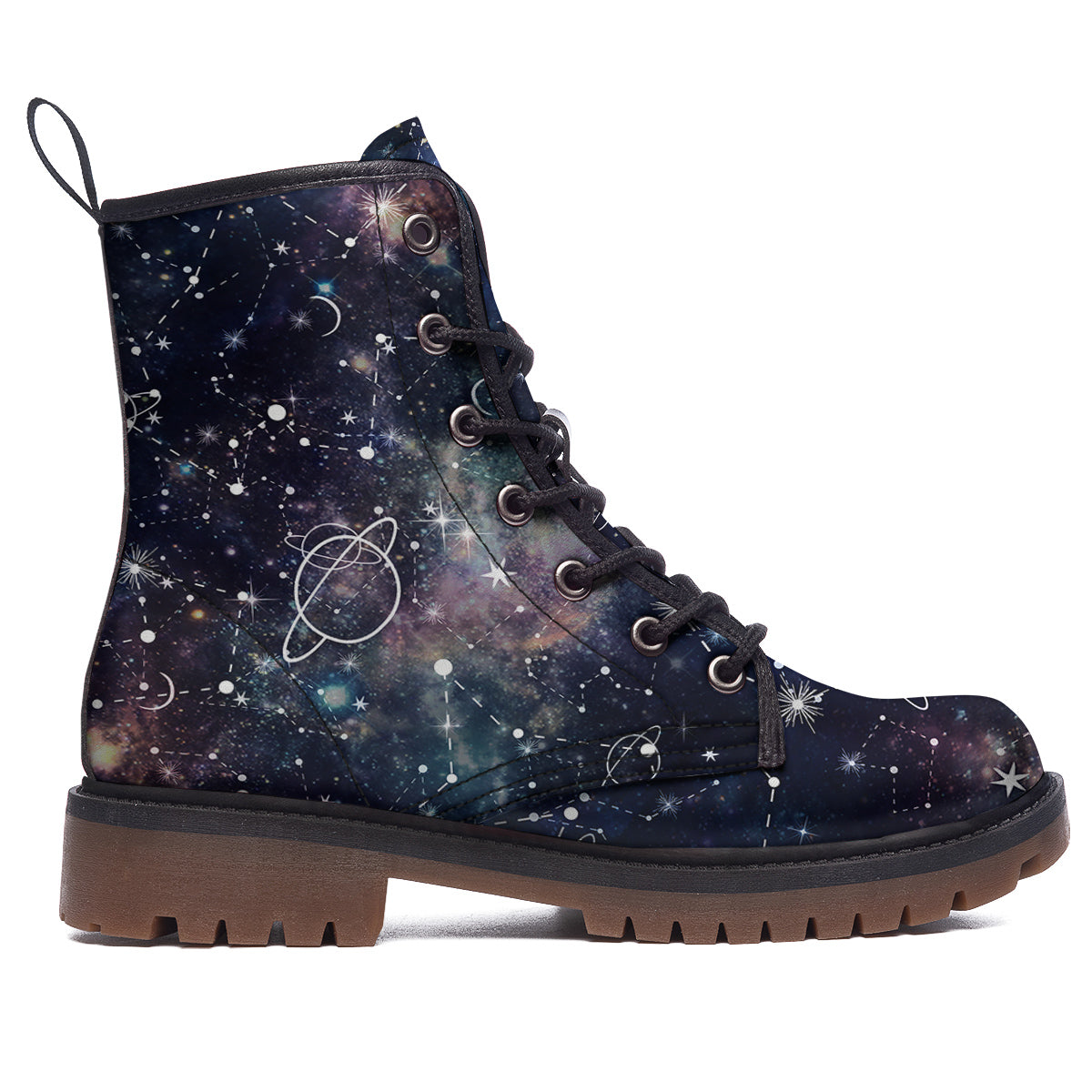Space Constellation Galaxy Print Work Boots-grizzshop