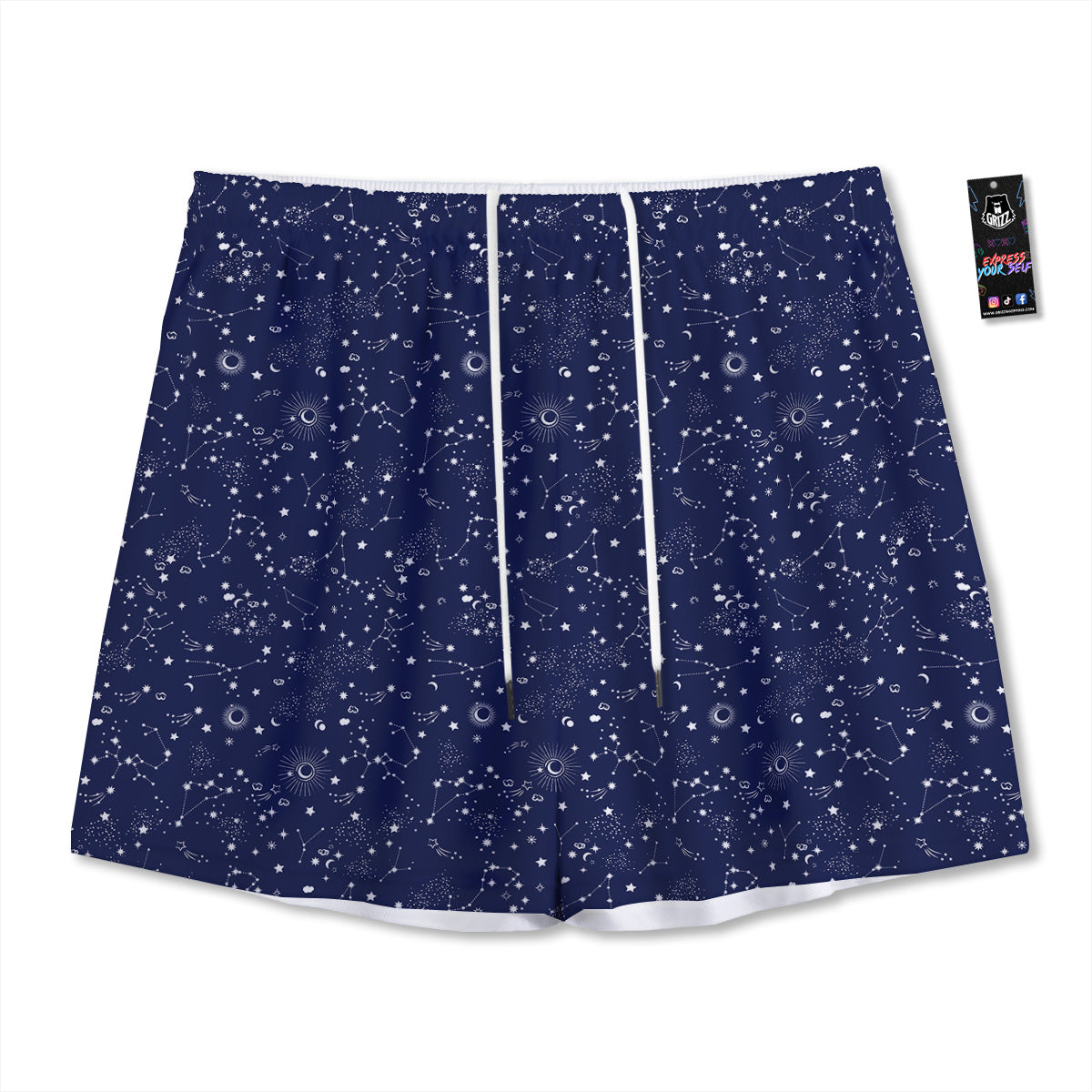 Space Constellation Print Pattern Mesh Shorts-grizzshop