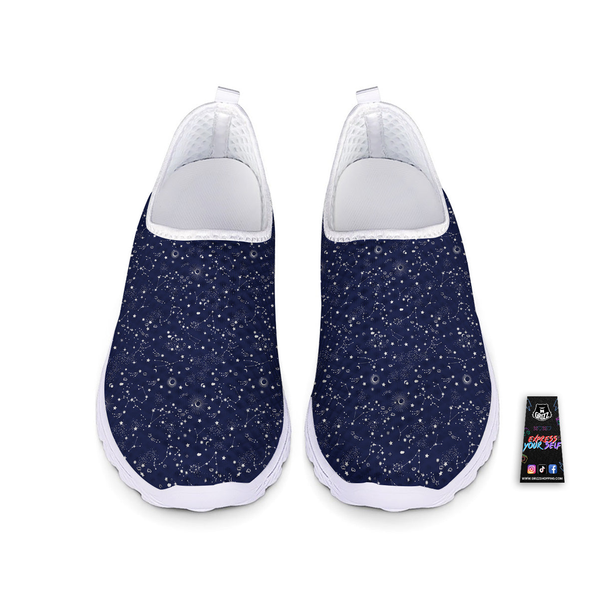 Space Constellation Print Pattern Nurse Shoes-grizzshop
