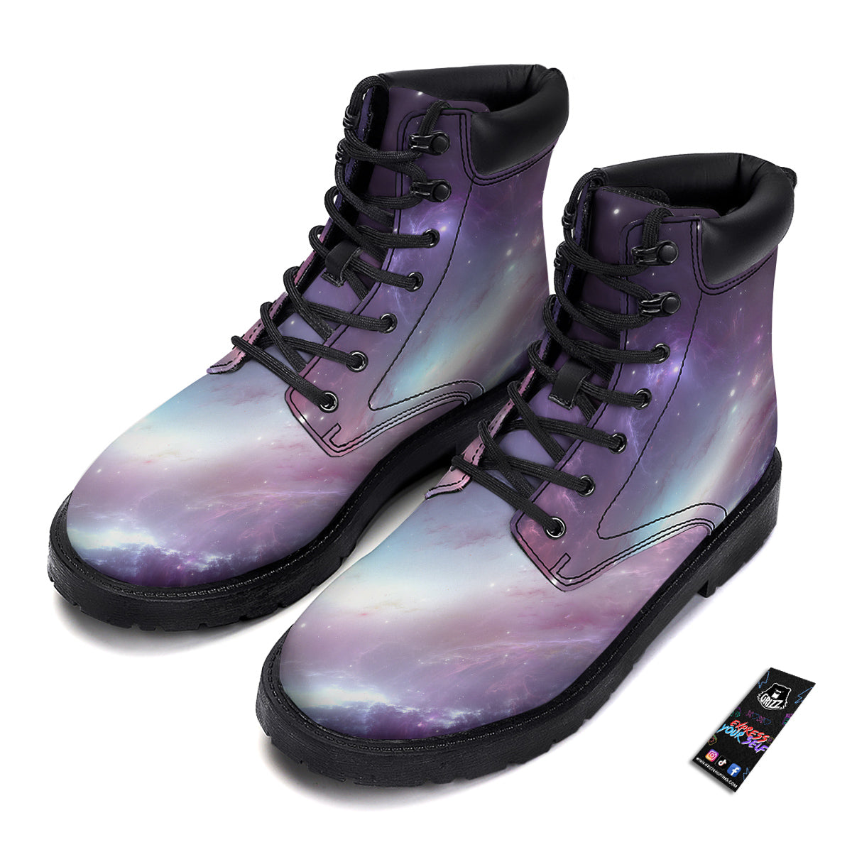 Space Cosmic Print Boots-grizzshop