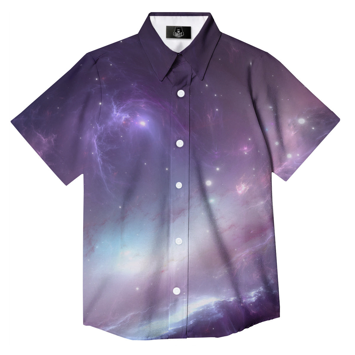 Space Cosmic Print Button Up Shirt-grizzshop