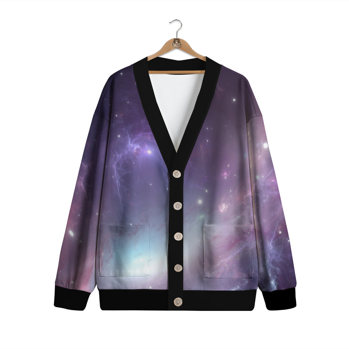 Space Cosmic Print Cardigan-grizzshop