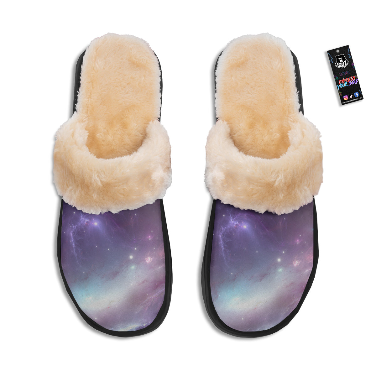 Space Cosmic Print Slippers-grizzshop