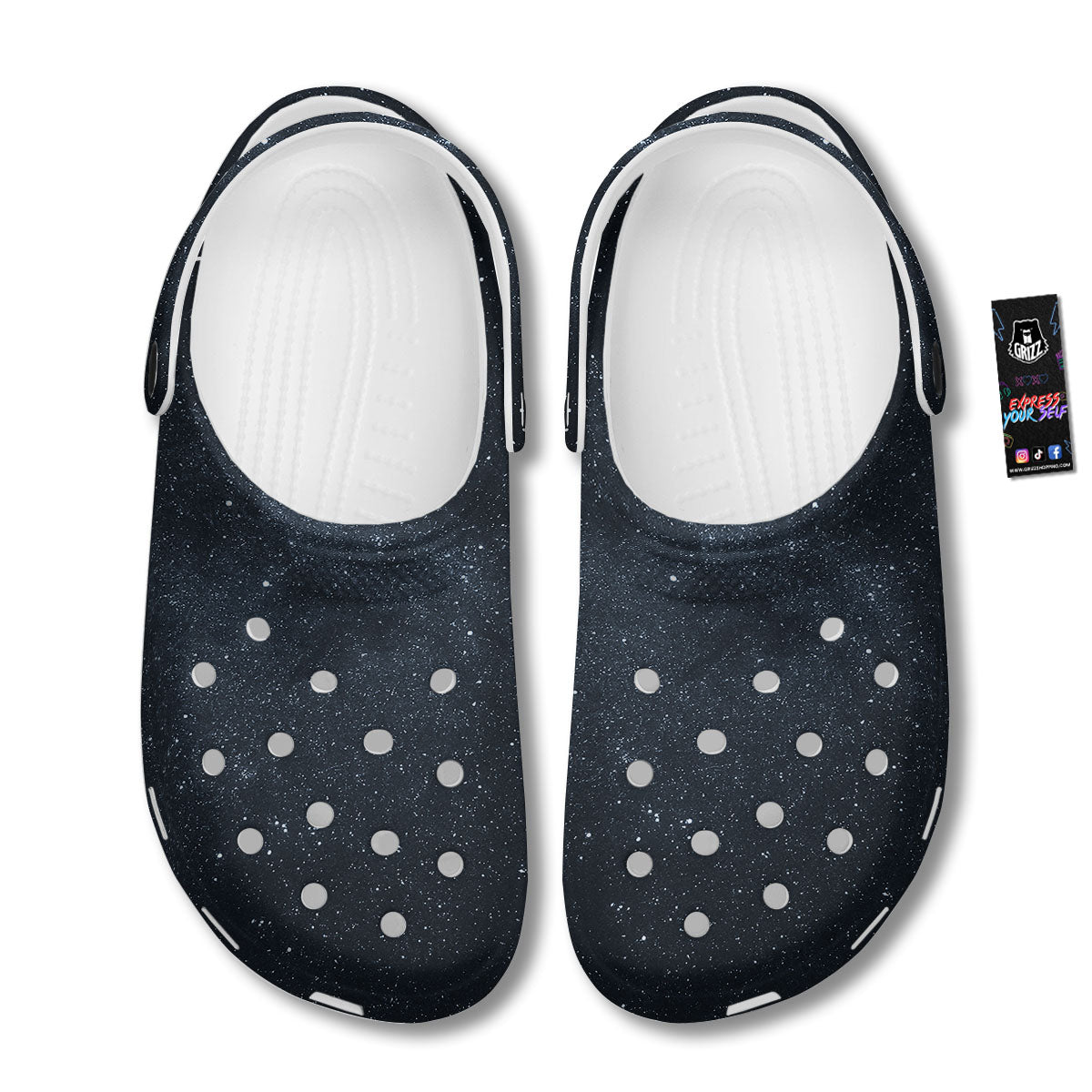 Space Dark Print Clog-grizzshop