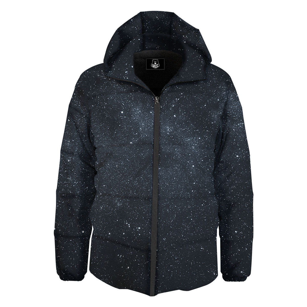 Space Dark Print Down Jacket-grizzshop