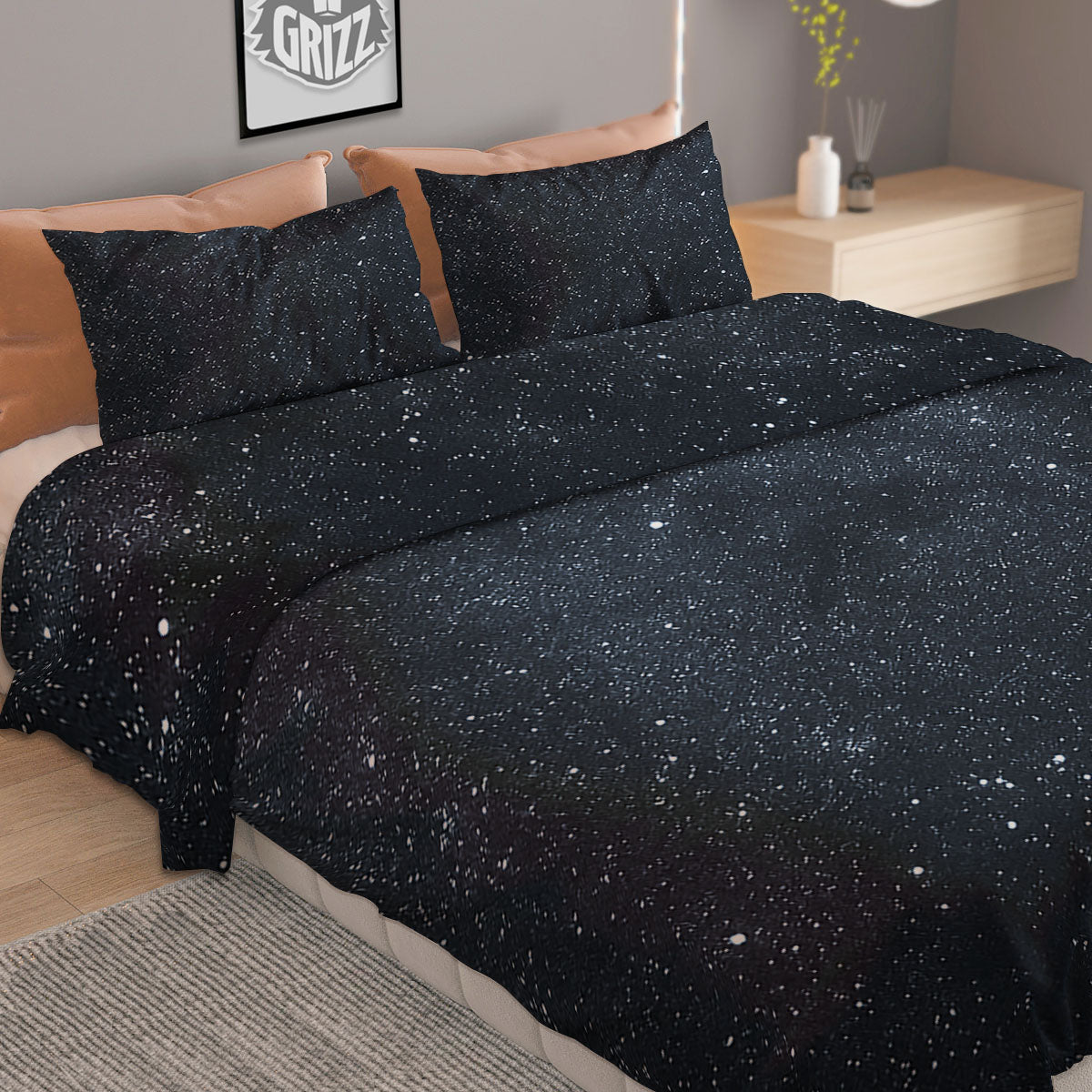 Space Dark Print Duvet Cover Bedding Set