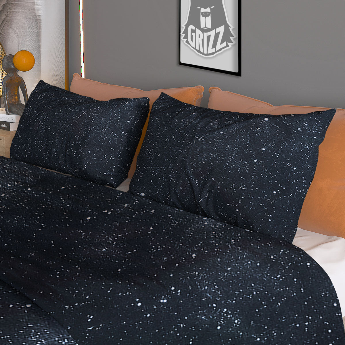 Space Dark Print Duvet Cover Bedding Set