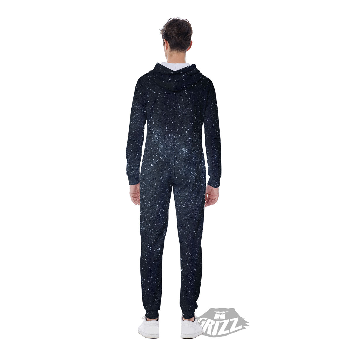 Space Dark Print Men's Jumpsuit-grizzshop
