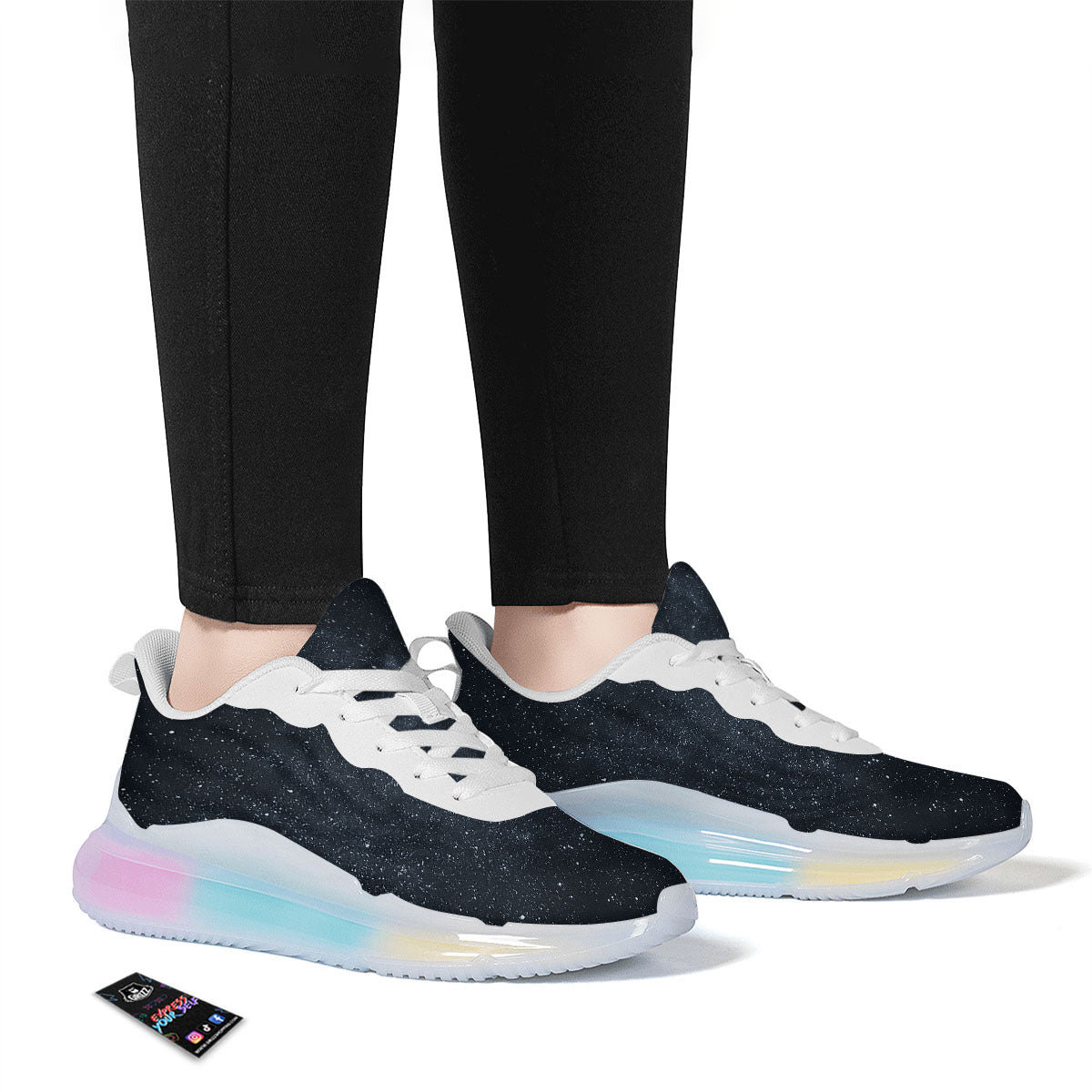 Space Dark Print Running Sneakers-grizzshop