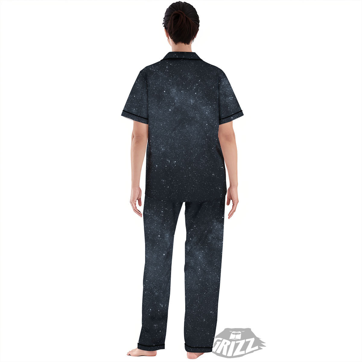 Space Dark Print Women's Pajamas Set-grizzshop