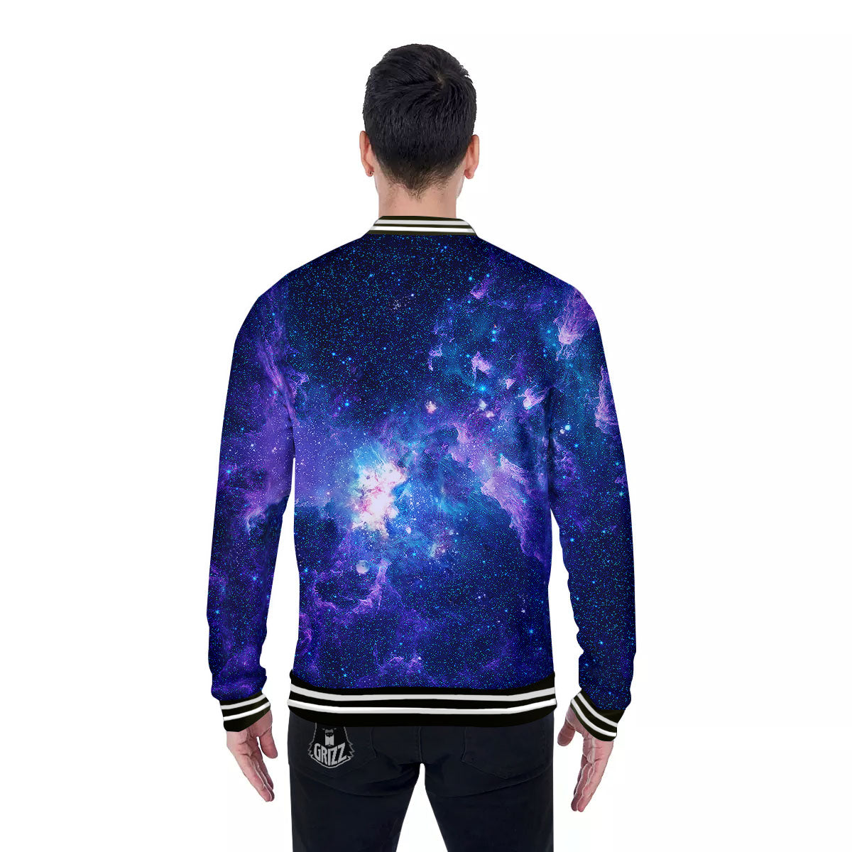 Space Deep Print Baseball Jacket-grizzshop
