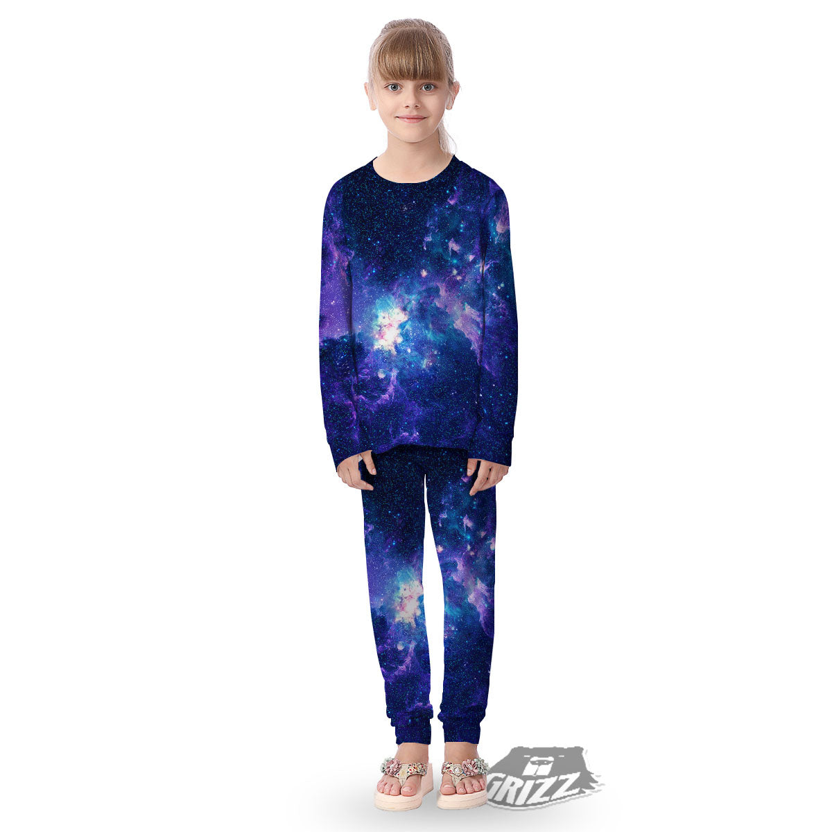 Space Deep Print Kid's Pajamas-grizzshop