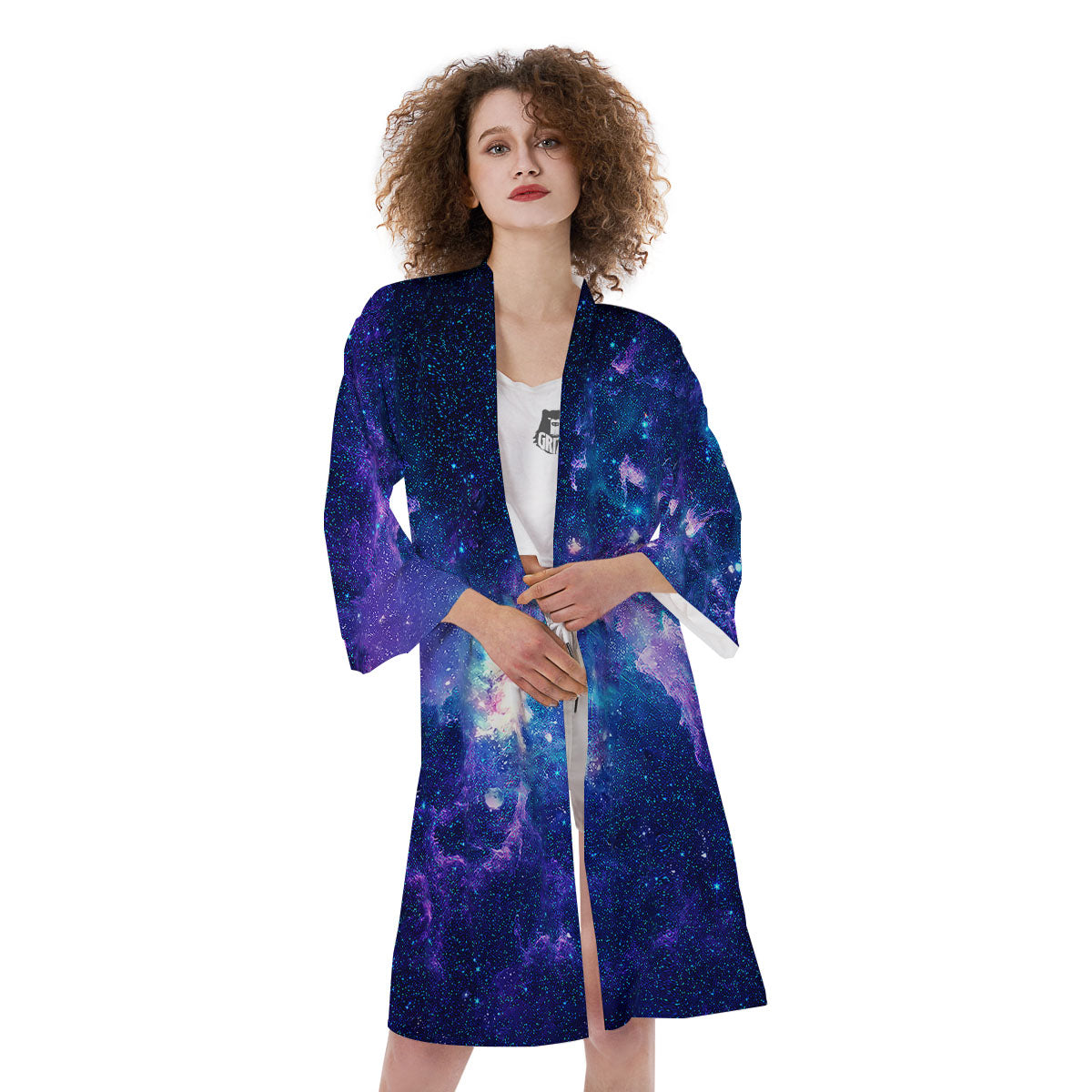 Space Deep Print Kimono-grizzshop