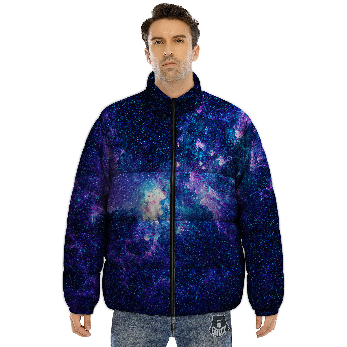 Space Deep Print Puffer Jacket-grizzshop