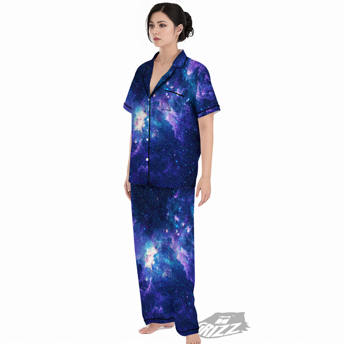Space Deep Print Women's Pajamas Set-grizzshop