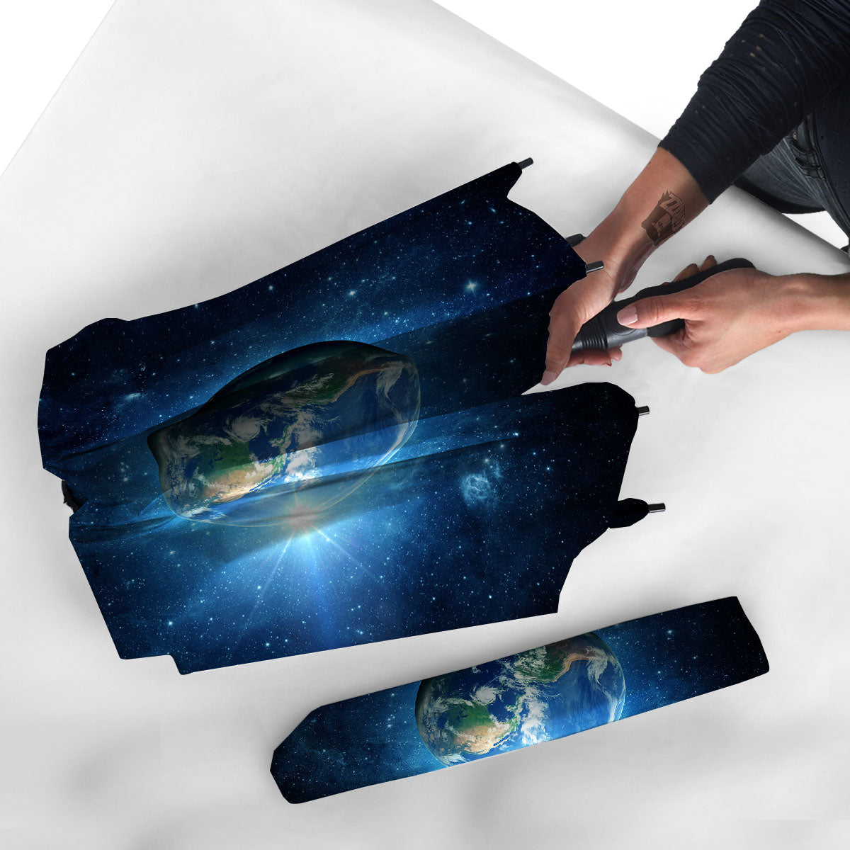 Space Earth Planet And Print Umbrella-grizzshop