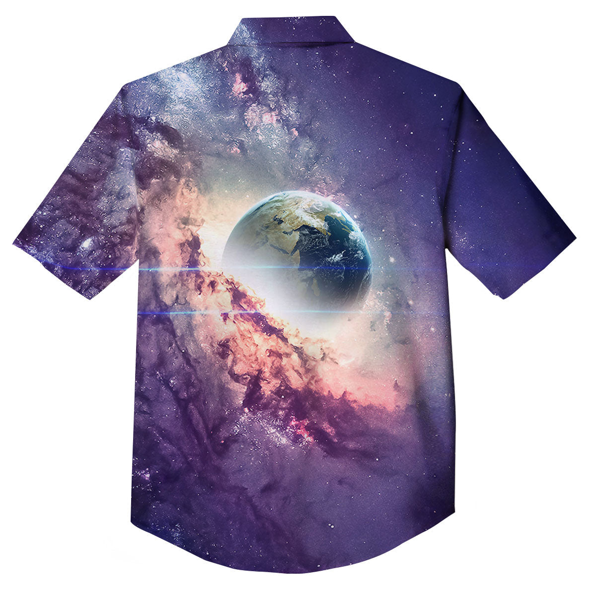 Space Endless Print Button Up Shirt-grizzshop