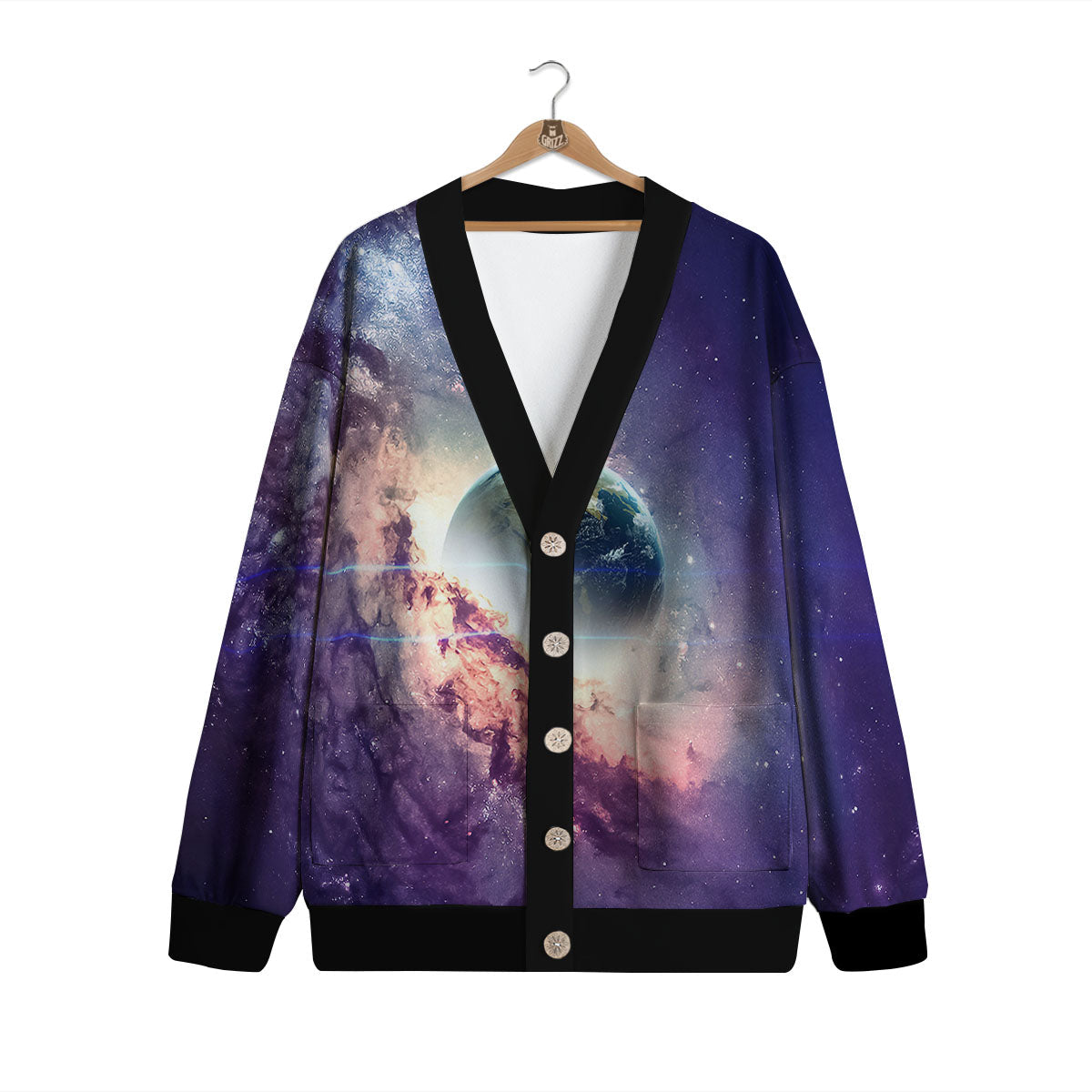 Space Endless Print Cardigan-grizzshop