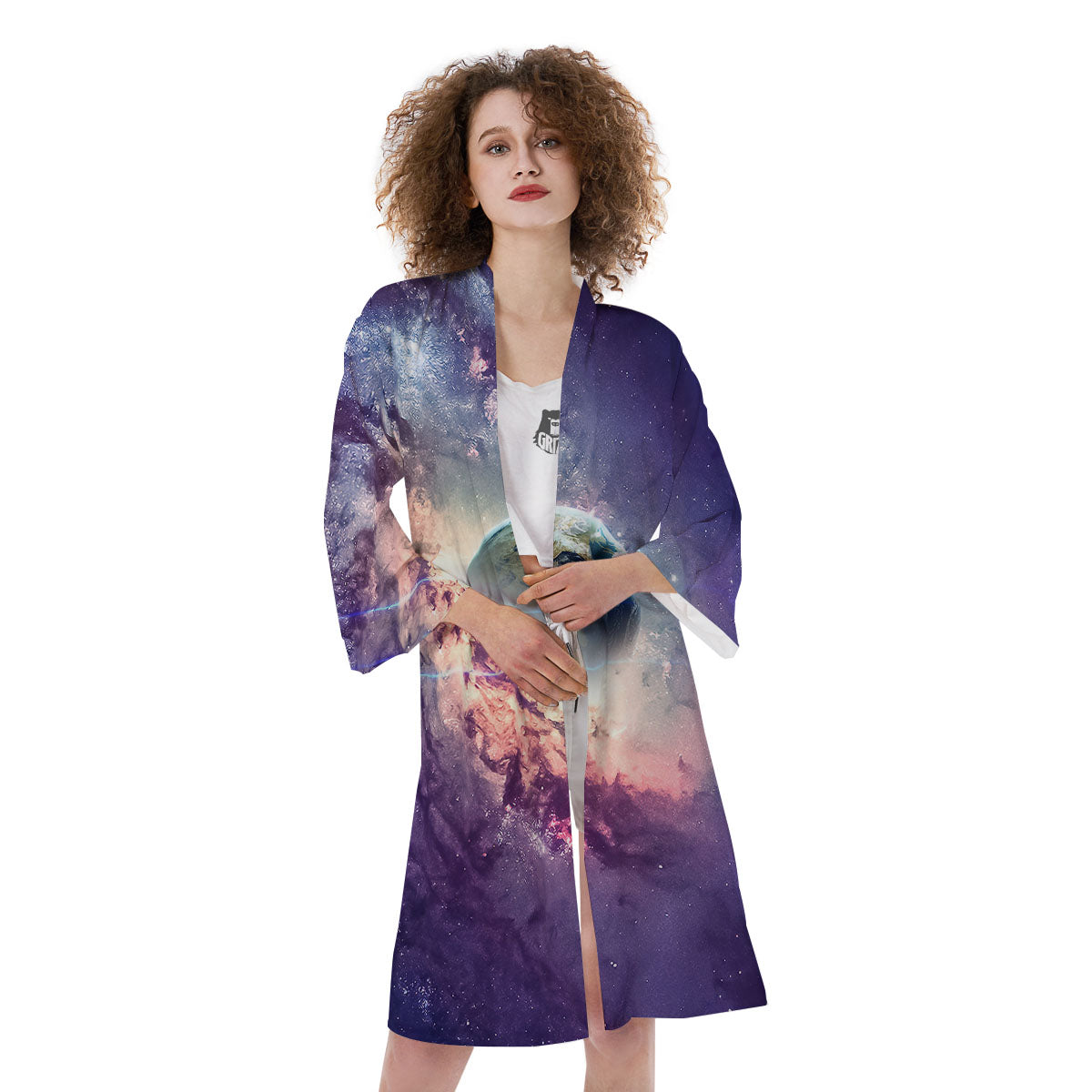 Space Endless Print Kimono-grizzshop