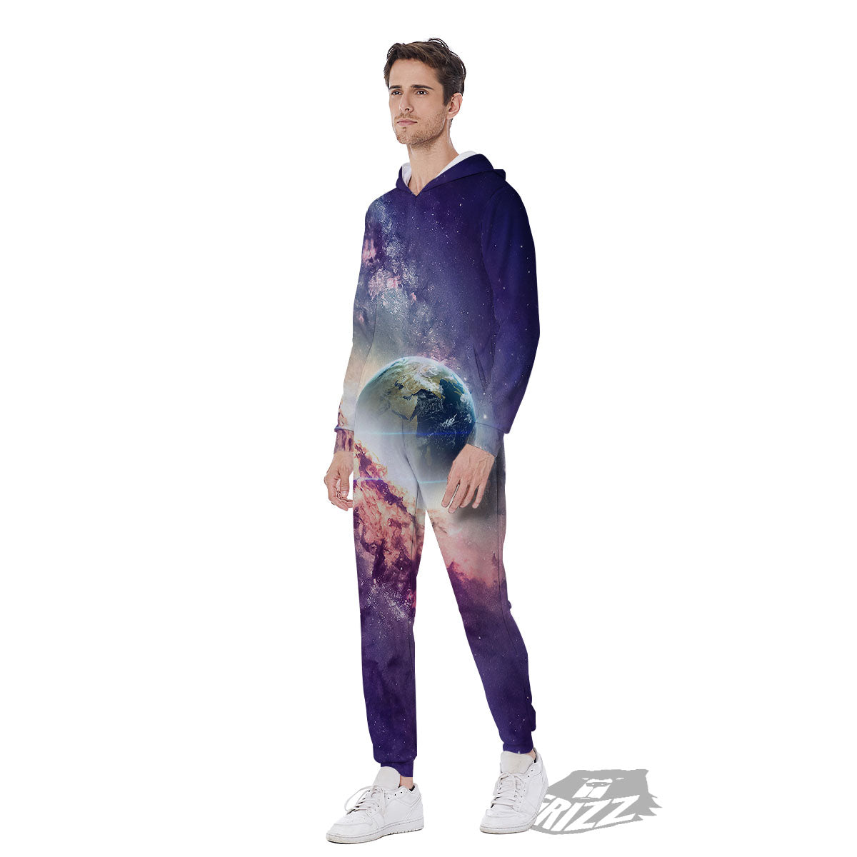 Space Endless Print Men's Jumpsuit-grizzshop