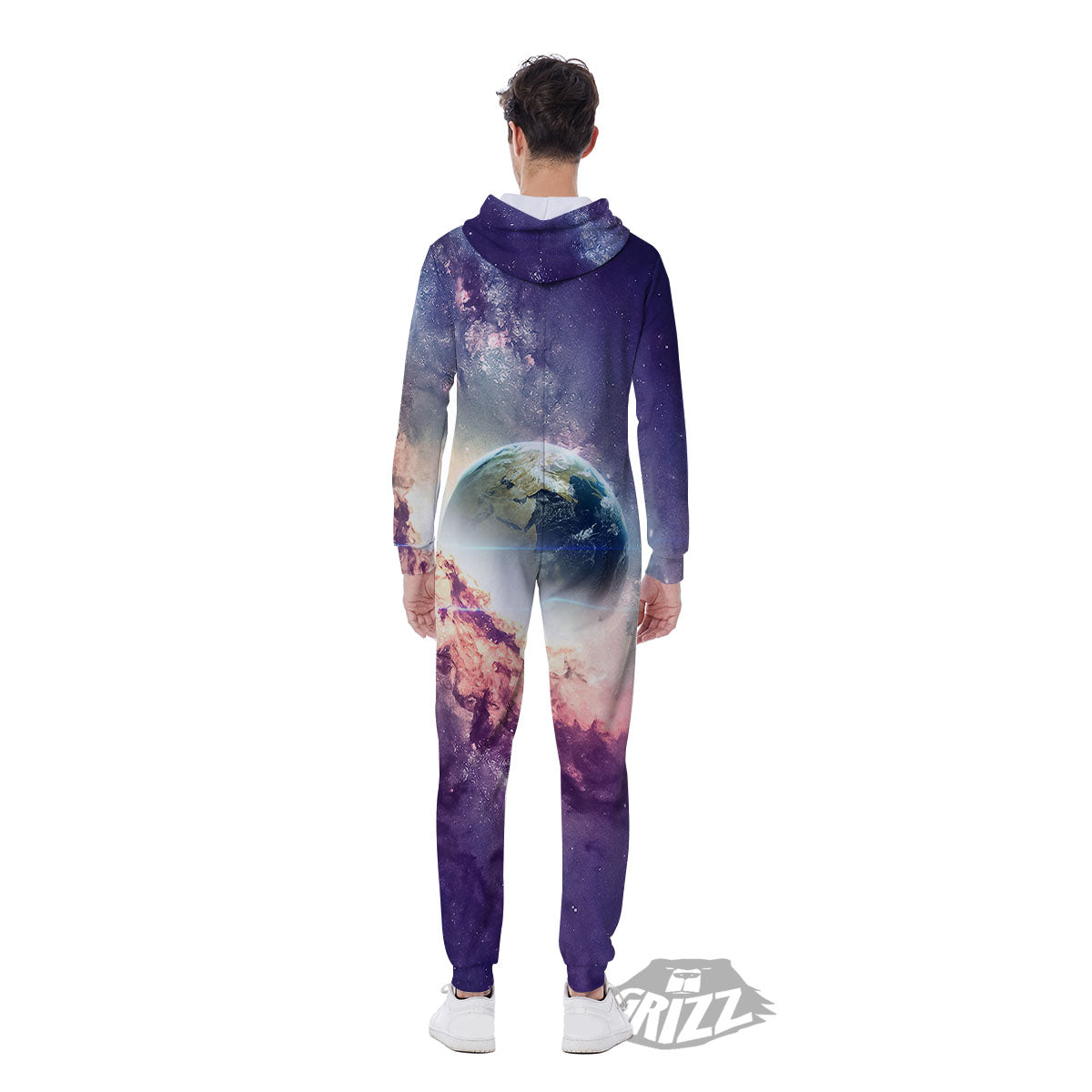 Space Endless Print Men's Jumpsuit-grizzshop