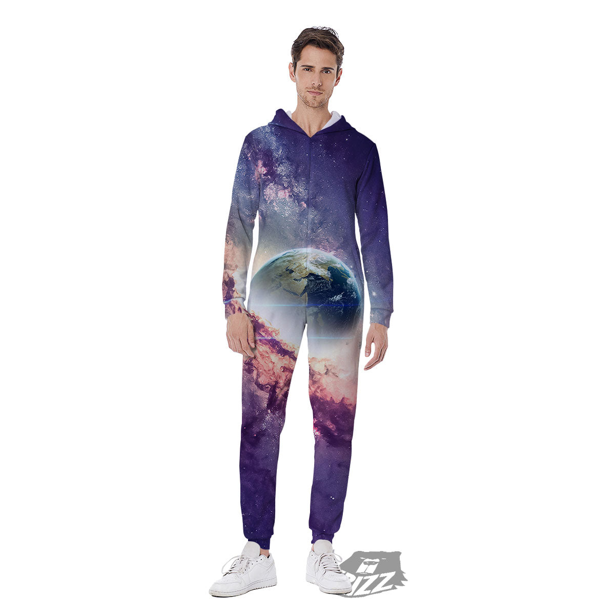 Space Endless Print Men's Jumpsuit-grizzshop