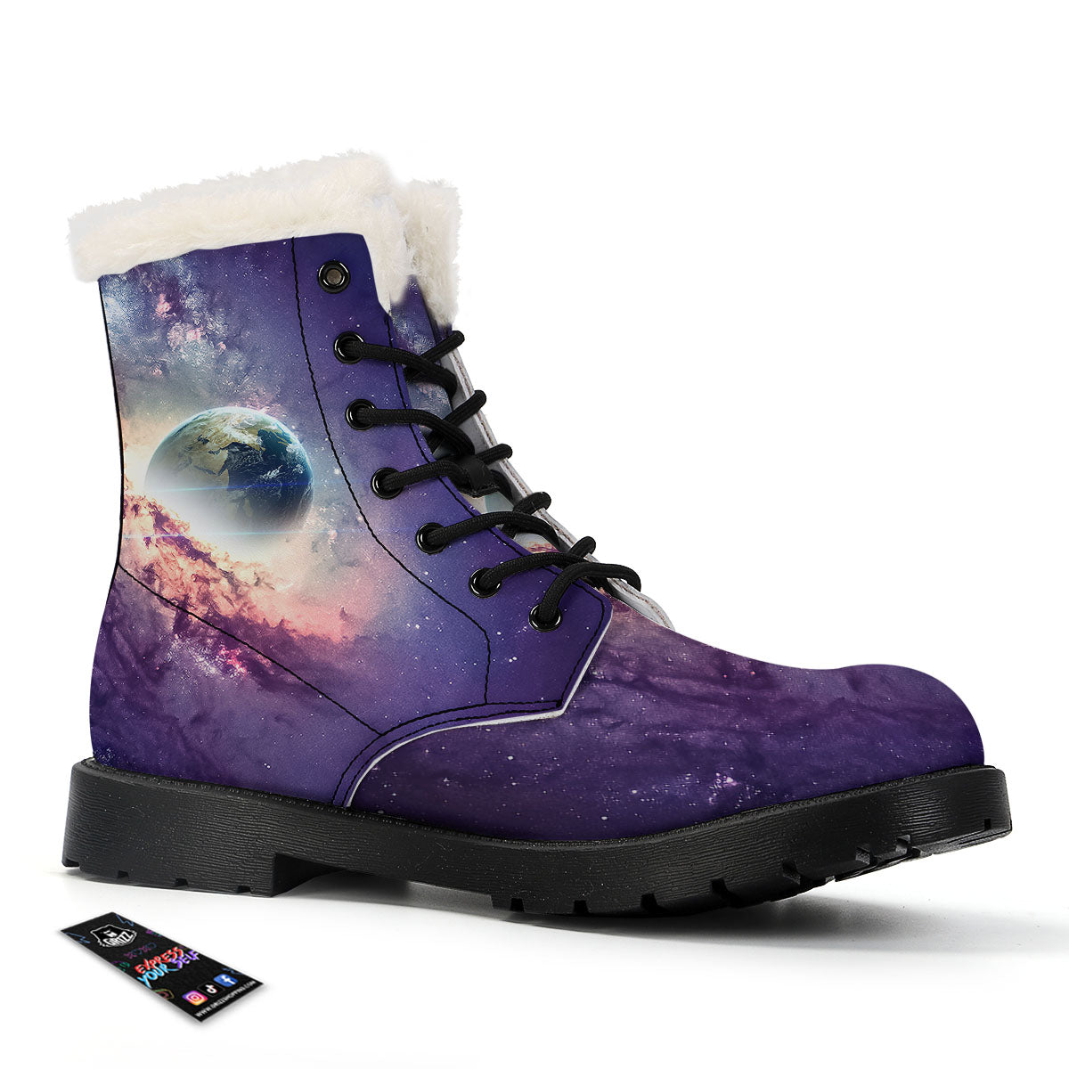Space Endless Print Winter Boots-grizzshop