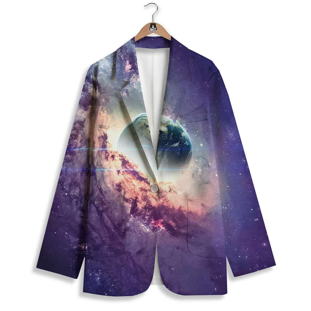 Space Endless Print Women's Blazer-grizzshop