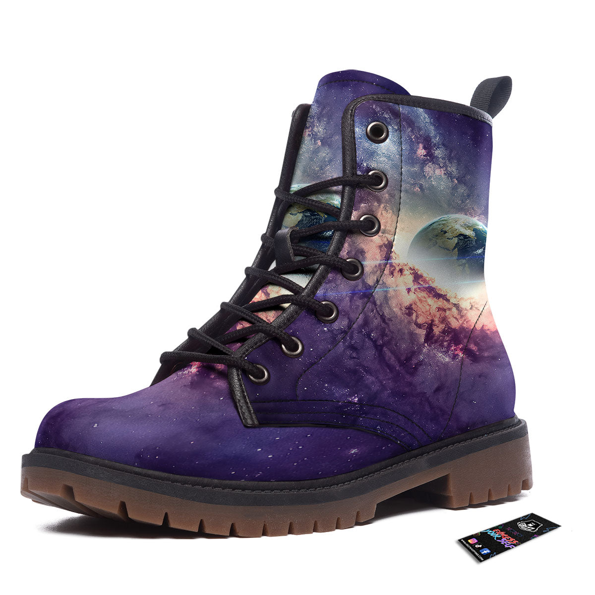 Space Endless Print Work Boots-grizzshop