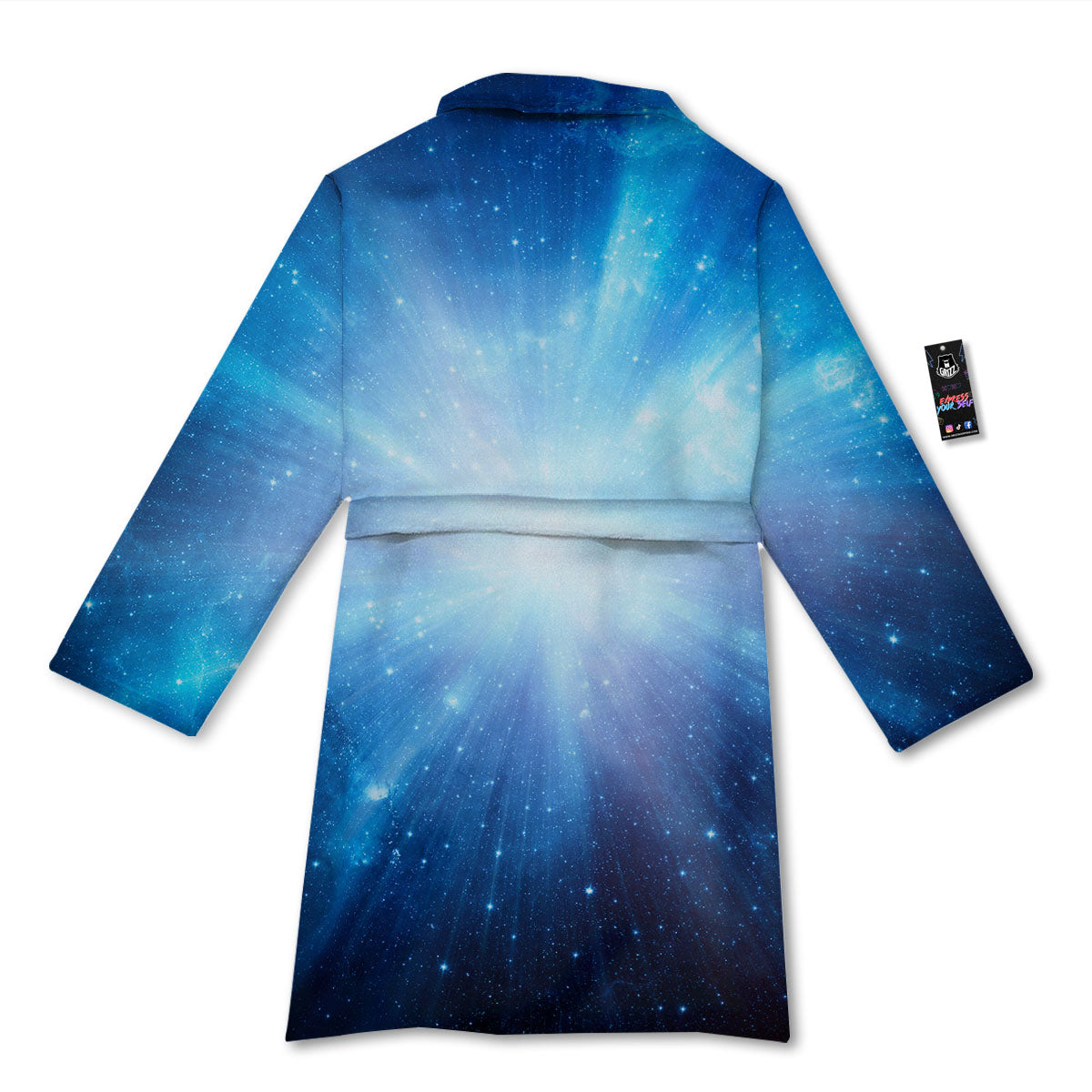 Space Light Blue Print Bathrobe-grizzshop