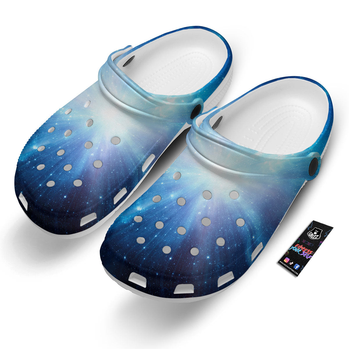 Space Light Blue Print Clog-grizzshop