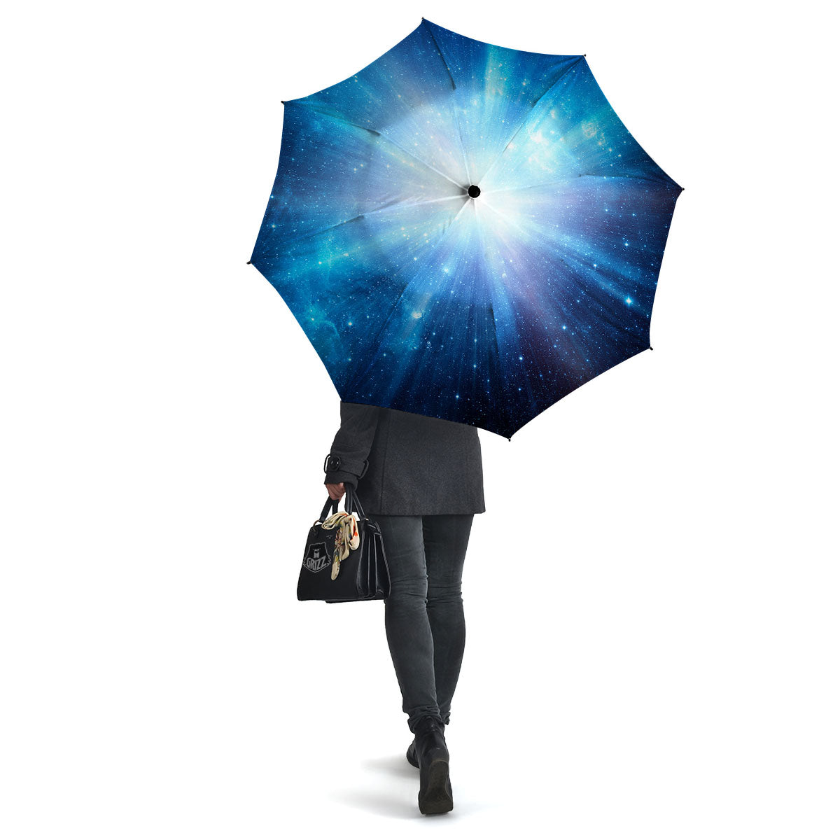 Space Light Blue Print Umbrella-grizzshop