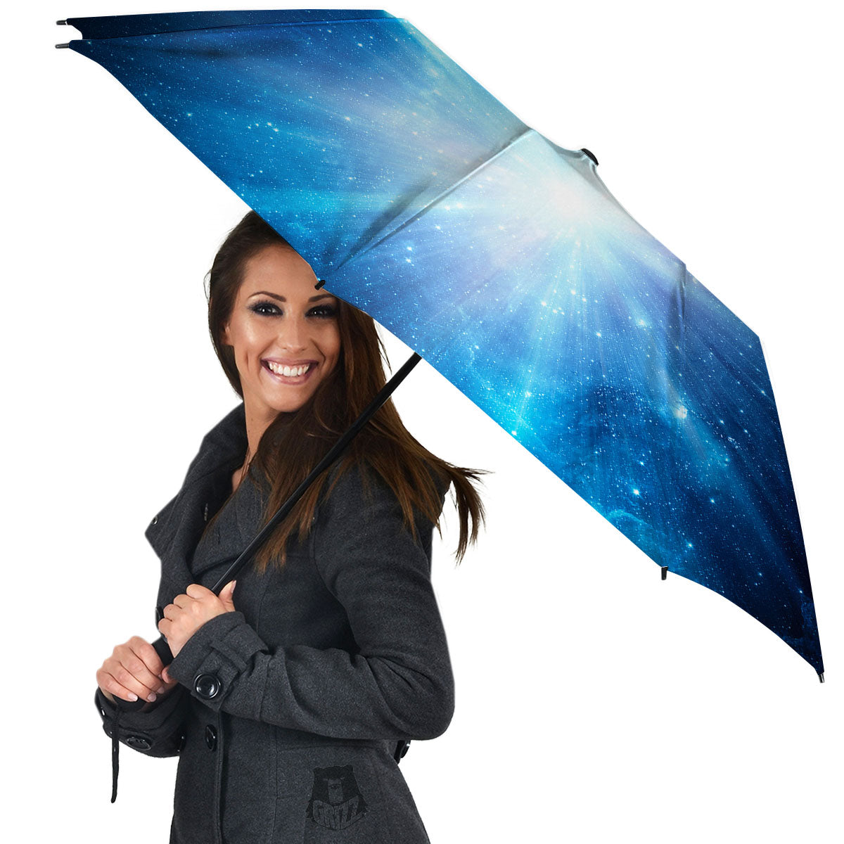 Space Light Blue Print Umbrella-grizzshop