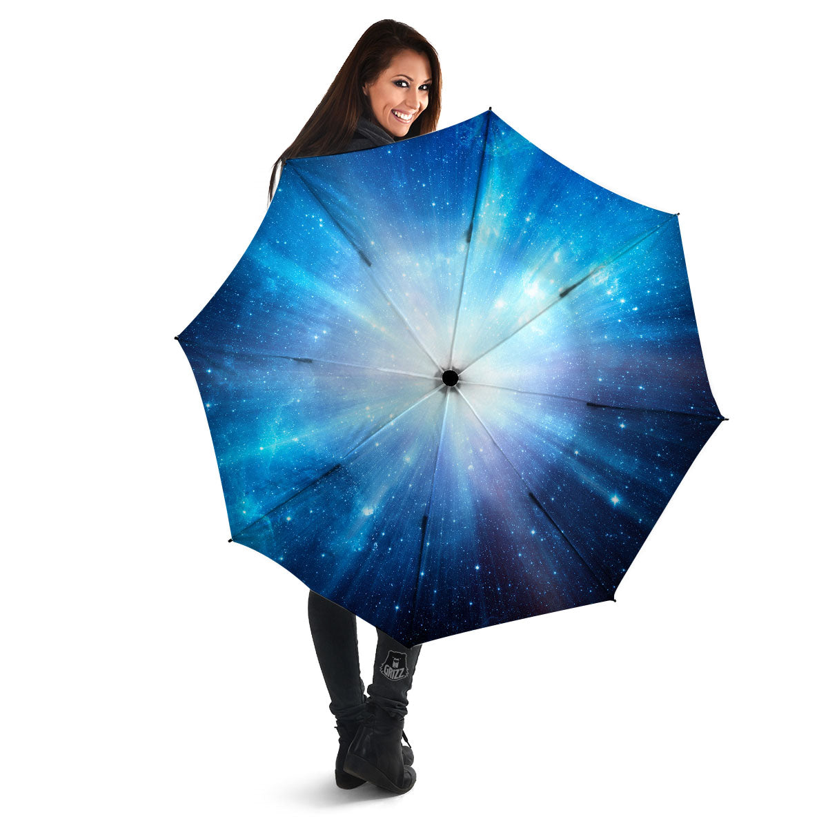 Space Light Blue Print Umbrella-grizzshop