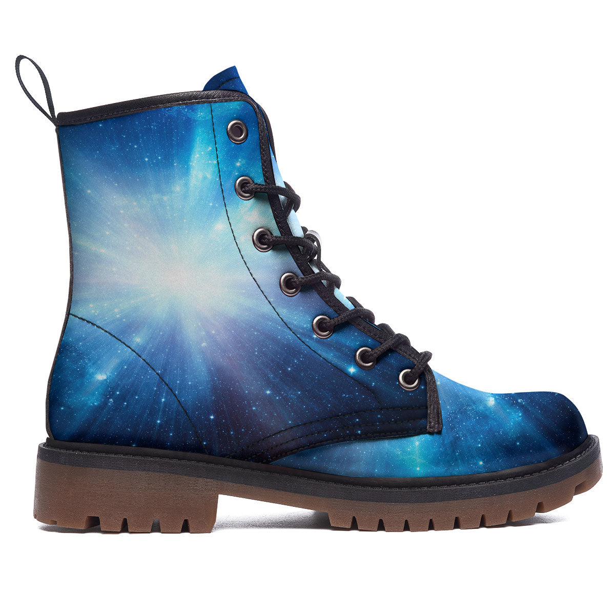 Space Light Blue Print Work Boots-grizzshop