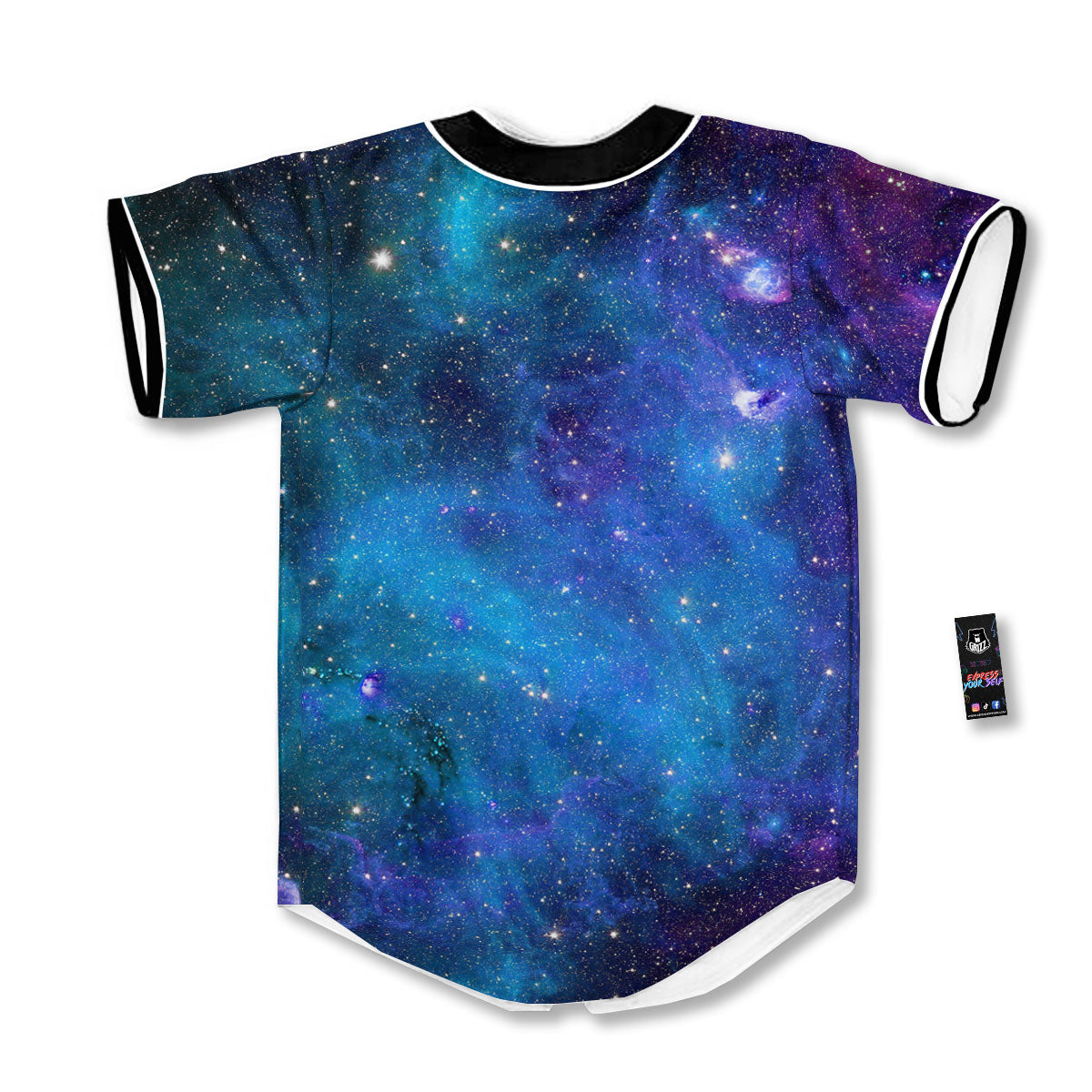 Space Nebula Print Baseball Jersey-grizzshop
