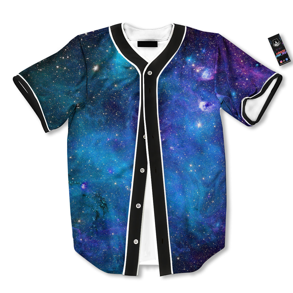 Space Nebula Print Baseball Jersey-grizzshop