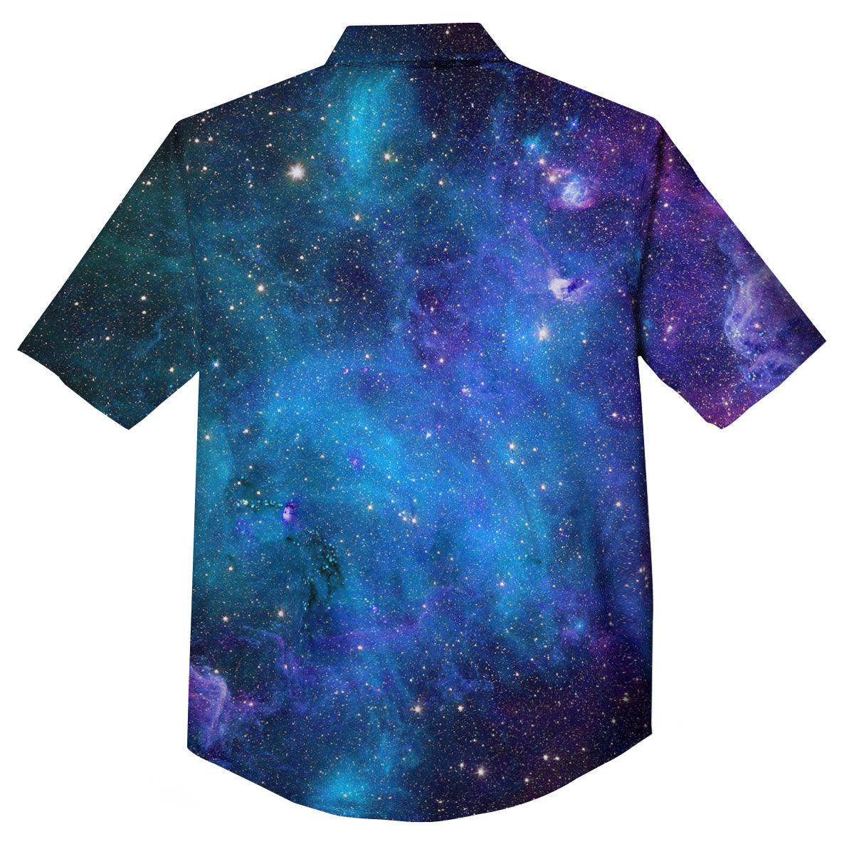 Space Nebula Print Button Up Shirt-grizzshop