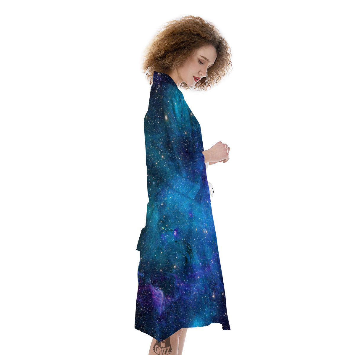 Space Nebula Print Kimono-grizzshop