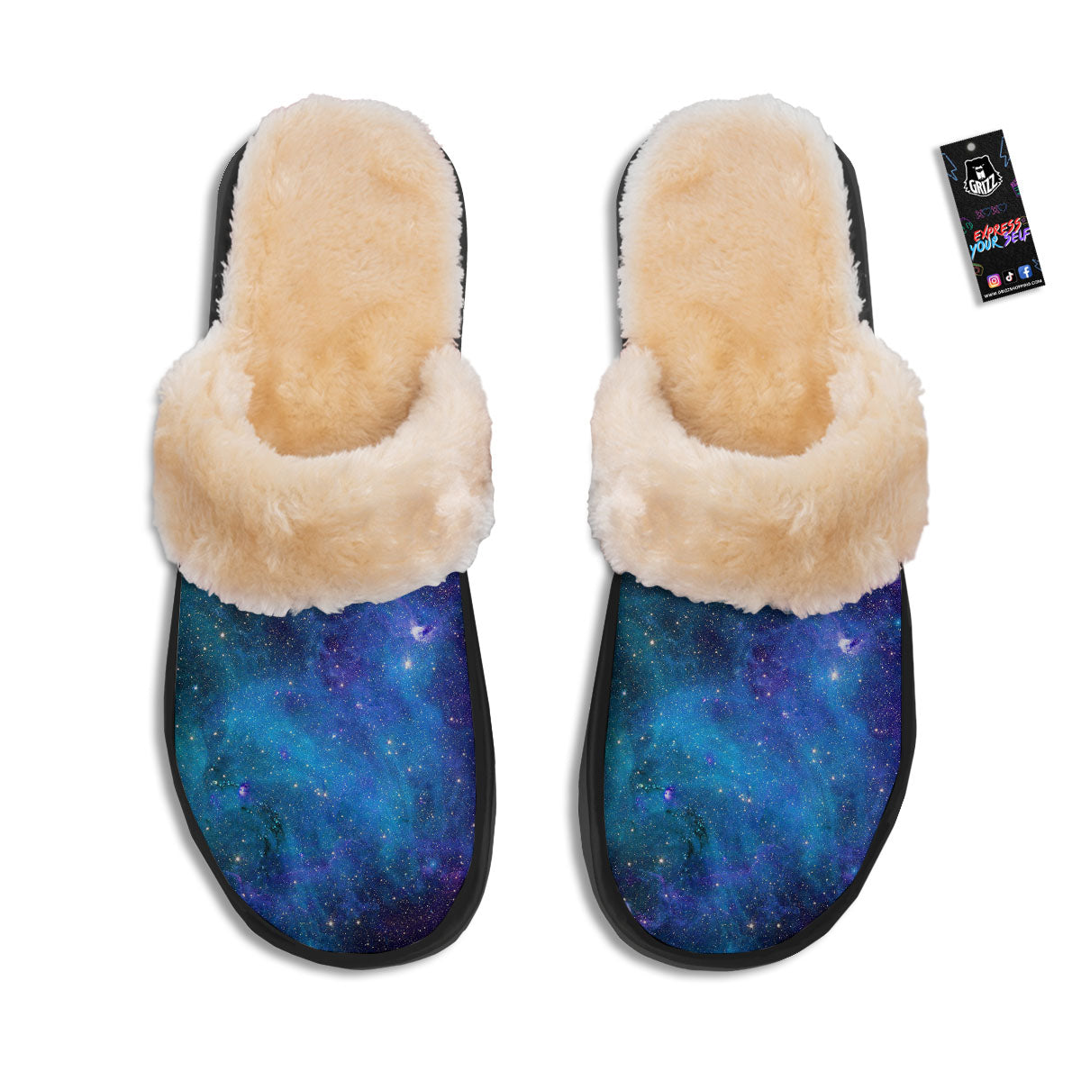 Space Nebula Print Slippers-grizzshop
