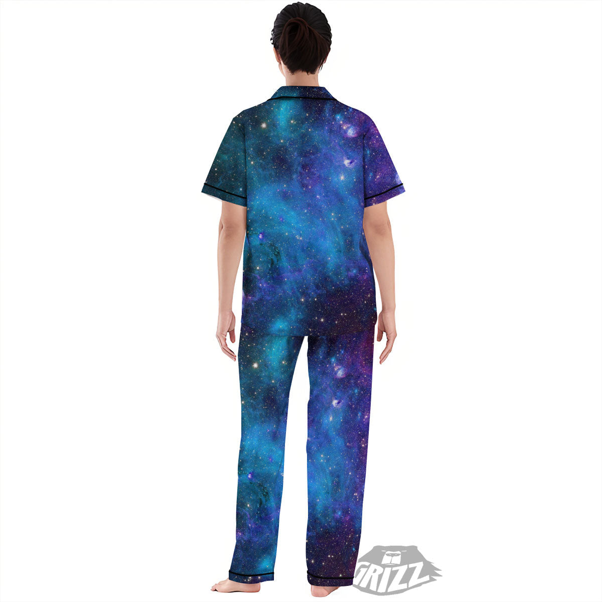 Space Nebula Print Women's Pajamas Set-grizzshop